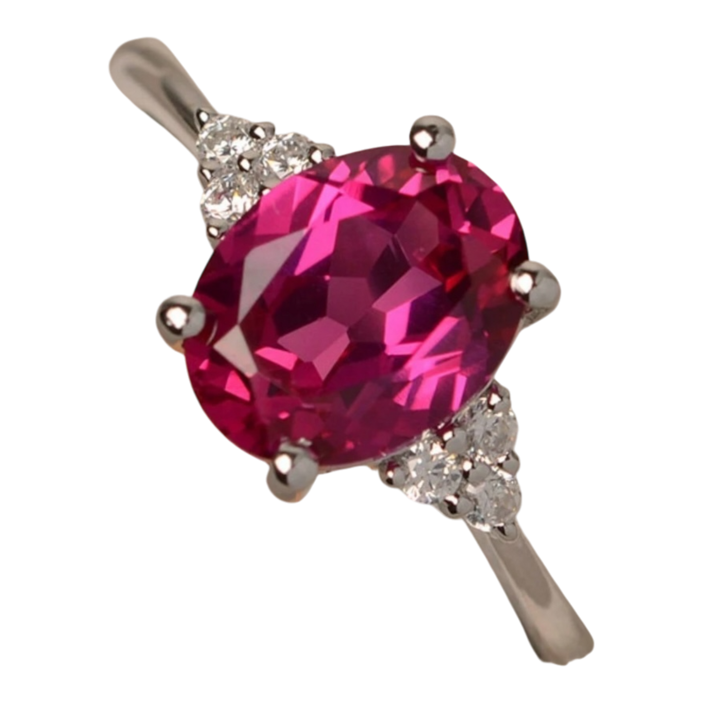 Hot Pink Oval Ring