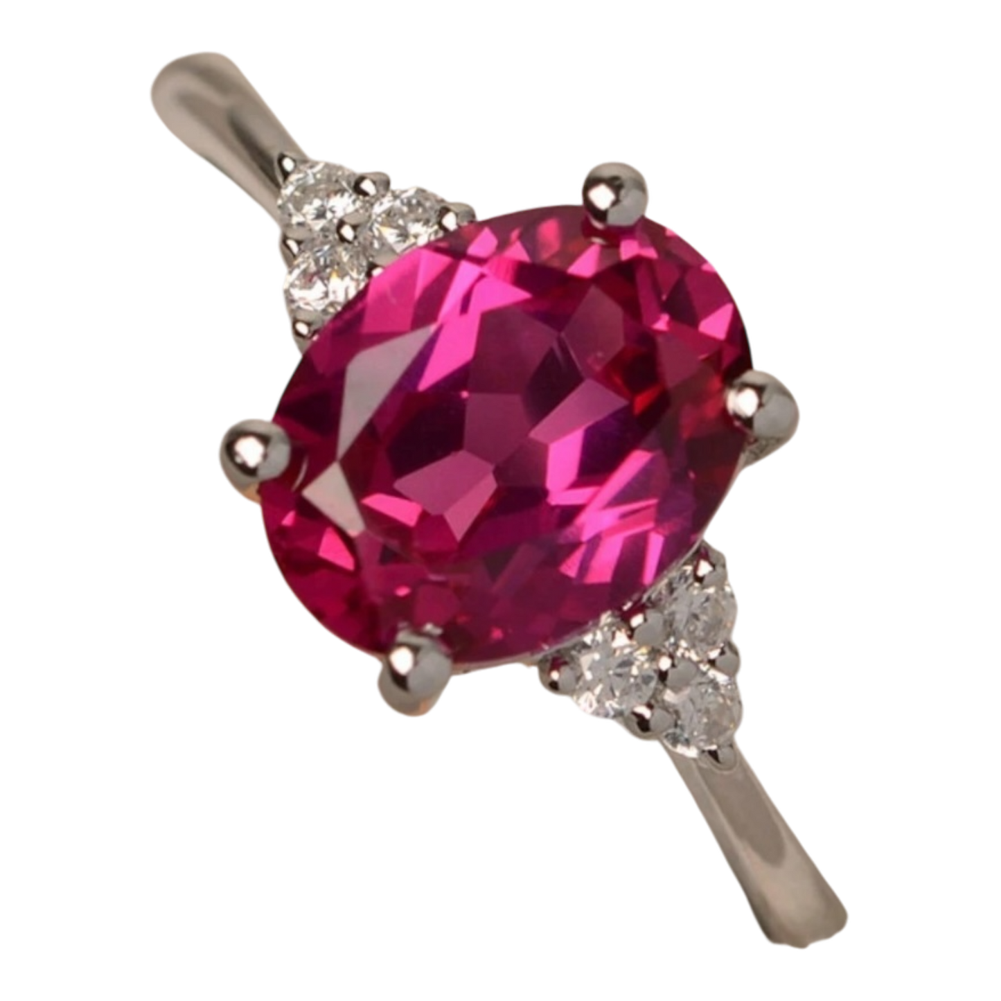 Hot Pink Oval Ring