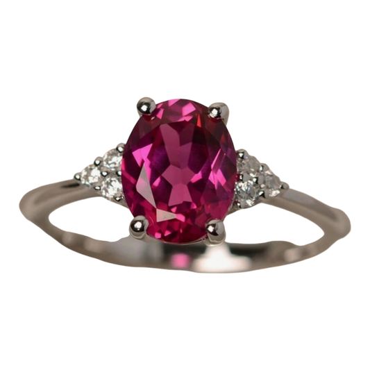 Hot Pink Oval Ring