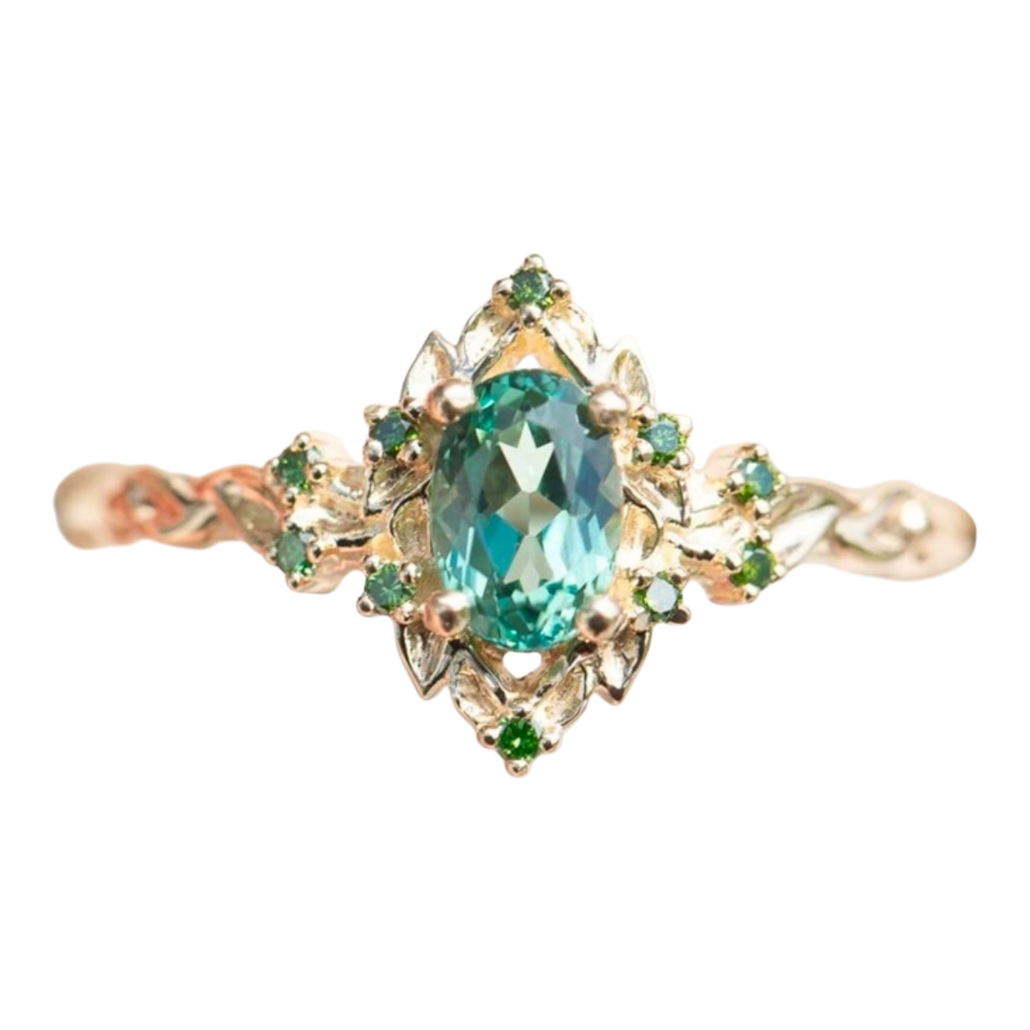 Silver Plated Ring With Blue Cubic Zirconia