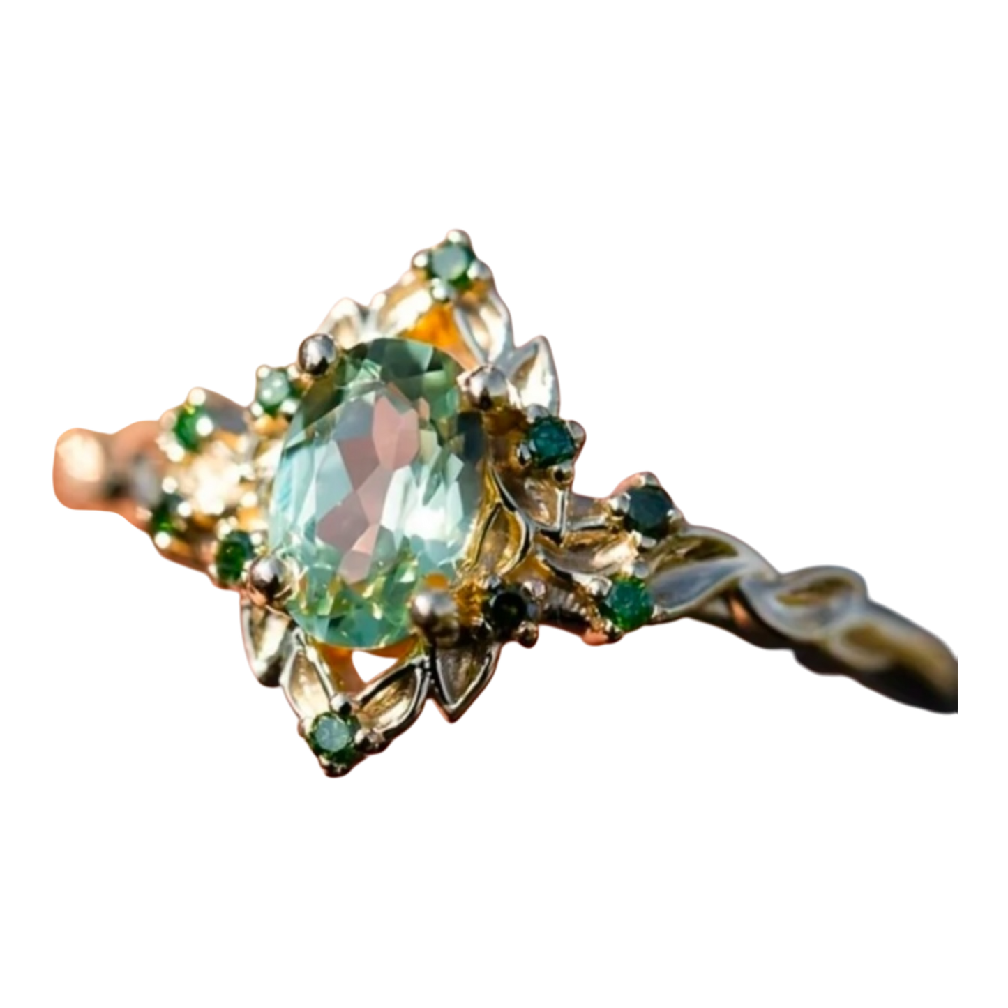 Silver Plated Ring With Blue Cubic Zirconia