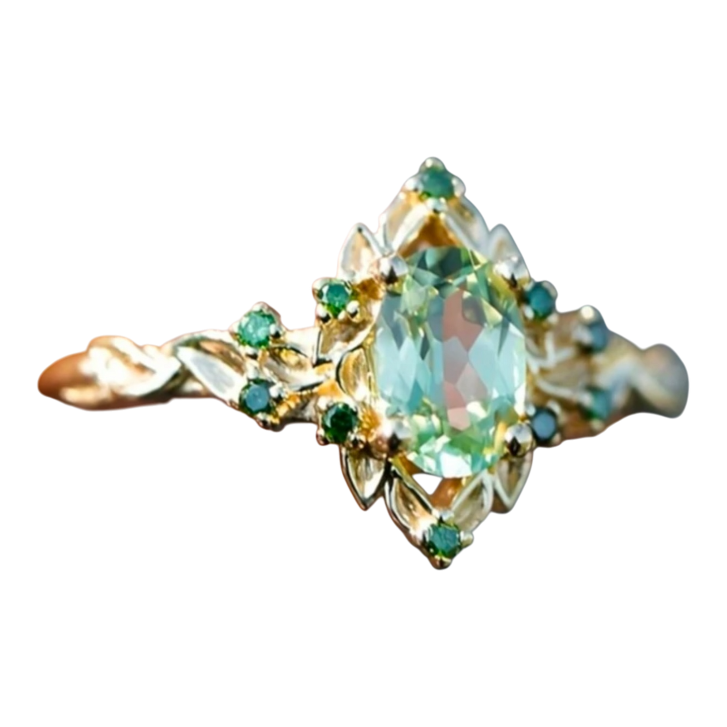 Silver Plated Ring With Blue Cubic Zirconia