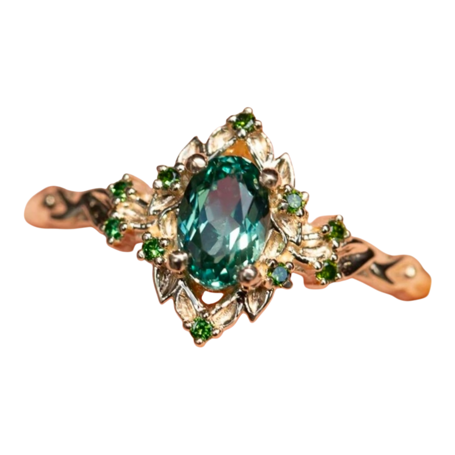 Silver Plated Ring With Blue Cubic Zirconia