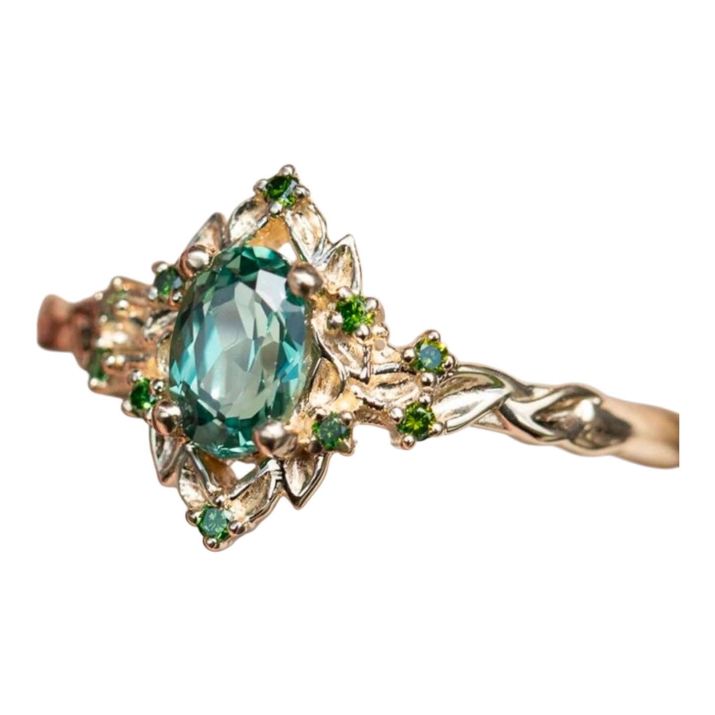 Silver Plated Ring With Blue Cubic Zirconia