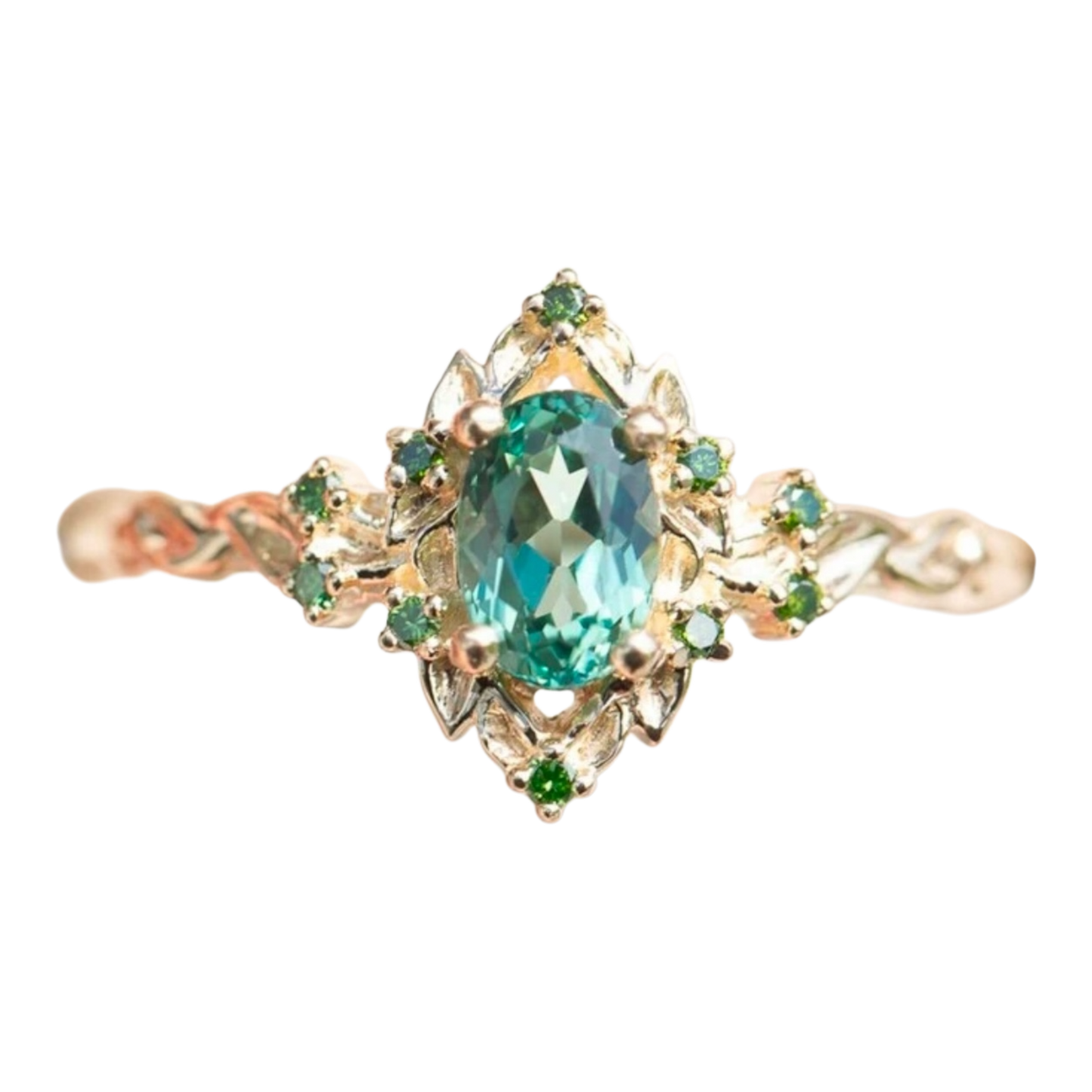 Silver Plated Ring With Blue Cubic Zirconia